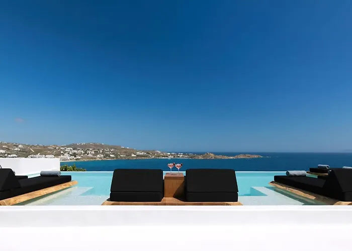 Magnificent Mykonos Villa Villa Rikei 5 Bedrooms Unique Aegean Sea Views Private Infinity Pool Outdoor Jacuzzi Psarou Beach