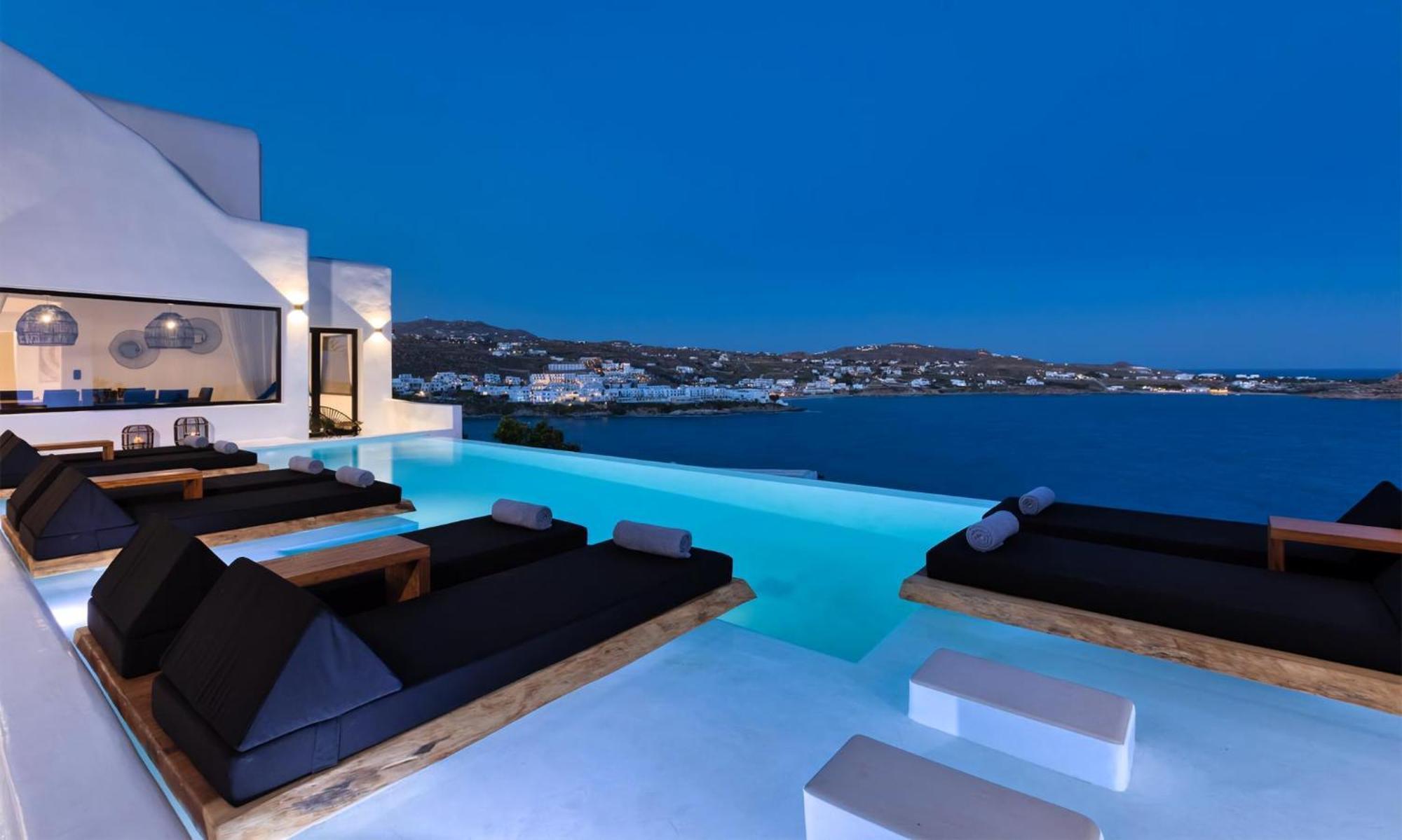 Magnificent Mykonos Rikei 5 Bedrooms Unique Aegean Sea Views Private Infinity Pool Outdoor Jacuzzi Psarou *
