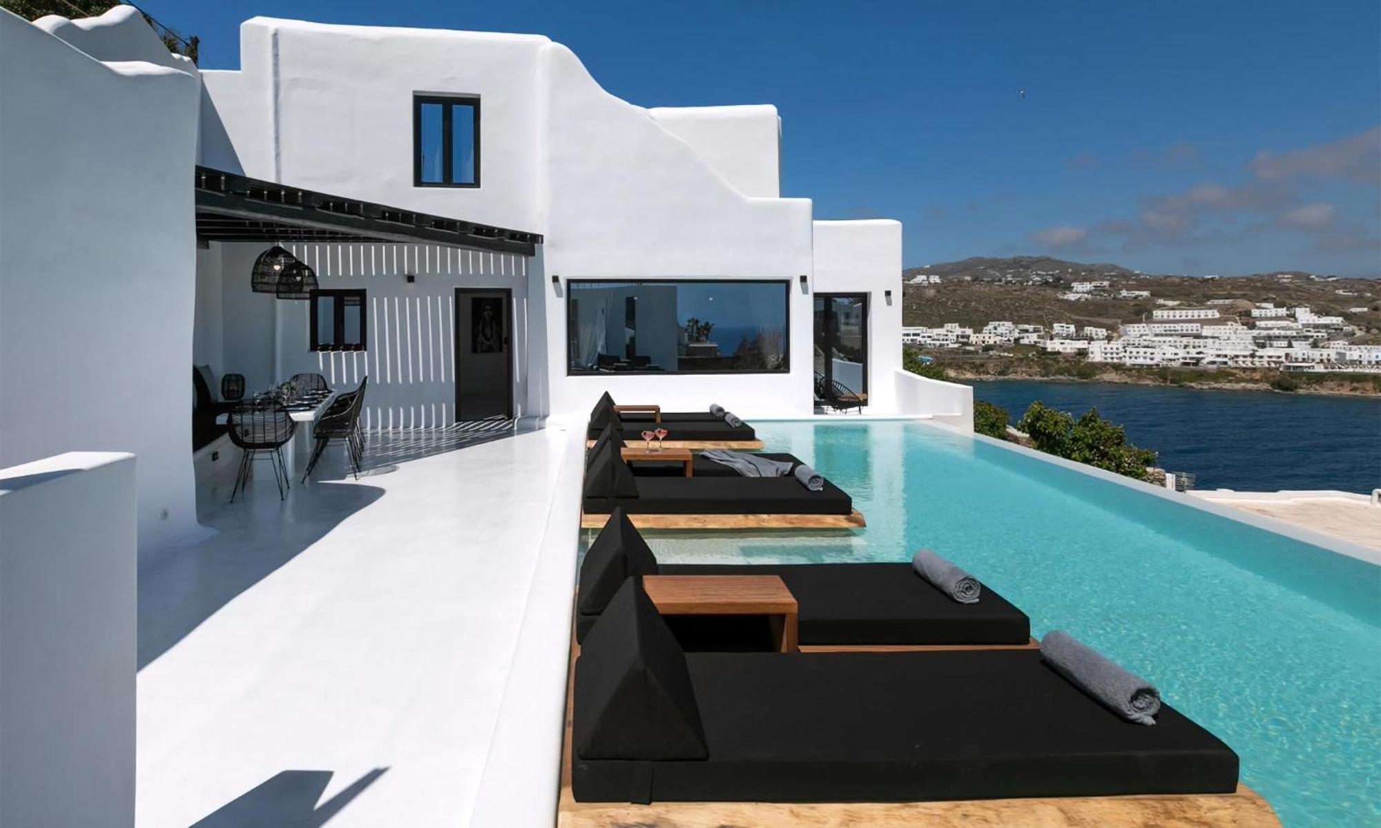 Villa Magnificent Mykonos Rikei 5 Bedrooms Unique Aegean Sea Views Private Infinity Pool Outdoor Jacuzzi Psarou