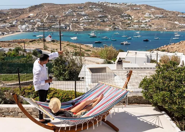 Yalos Mykonos 4 Bedroom Luxury House 5 Minute From Ornos Beach W Sea & Sunset View