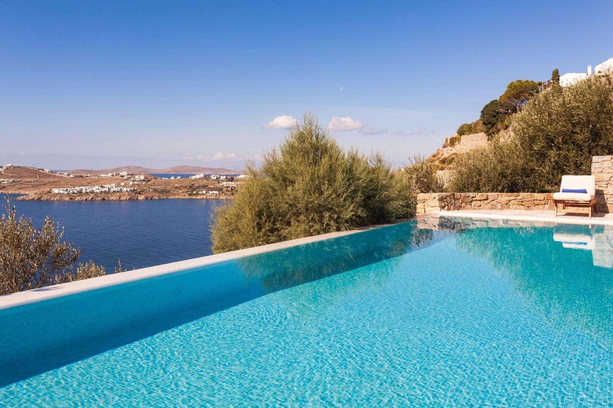 Excellent Mykonos Psarrou Epsilon 4 Bedrooms Stunning Sea Views Psarrou Villa Mykonos Town