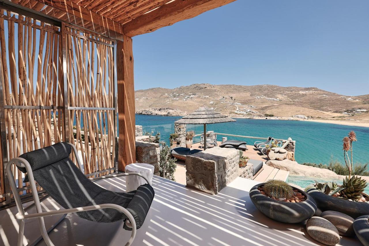 Villa Barbarossa - Elegant Beachfront Retreat With Heated Pool & Outdoor Gym Ftelia (Mykonos)