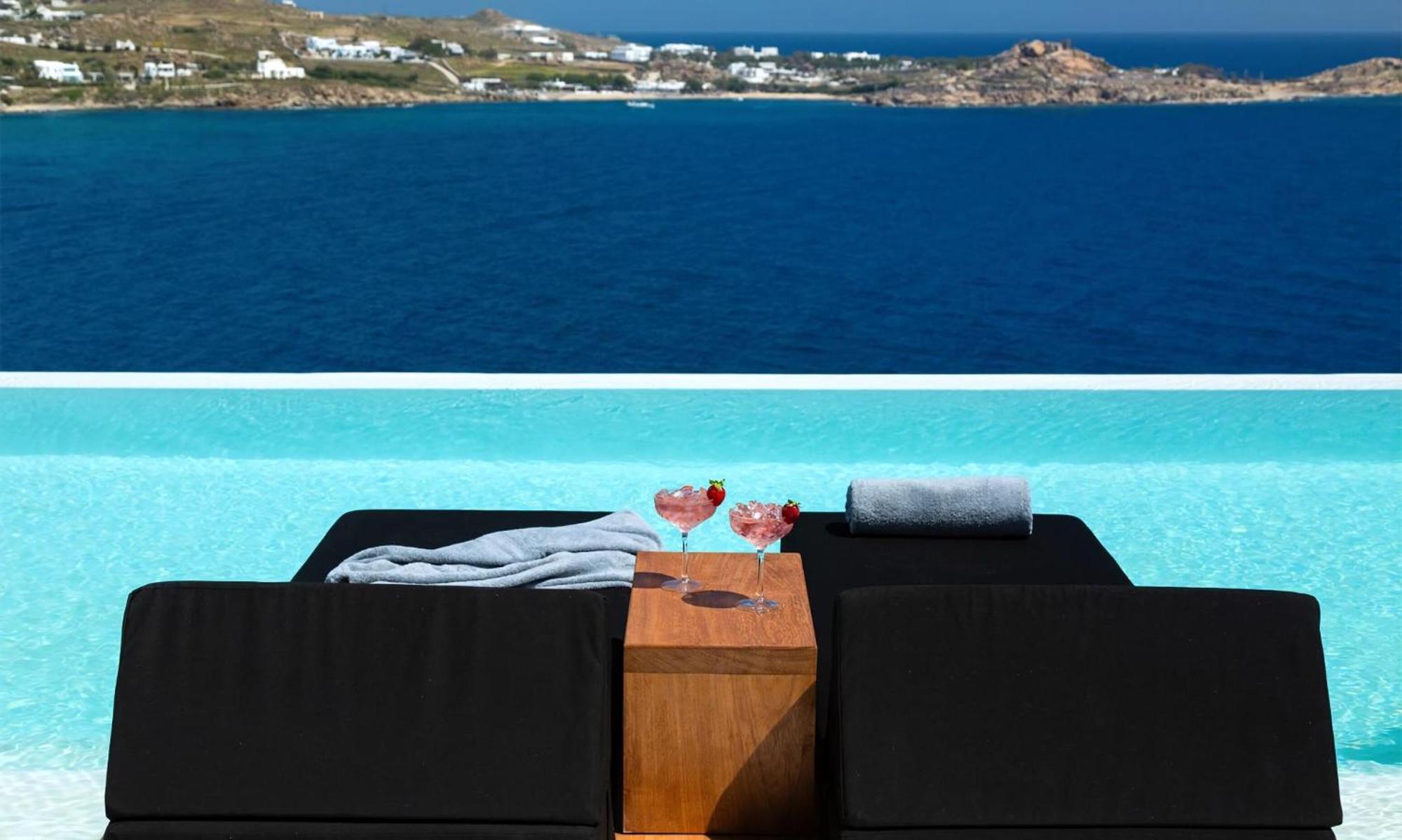 Magnificent Mykonos Rikei 5 Bedrooms Unique Aegean Sea Views Private Infinity Pool Outdoor Jacuzzi Psarou