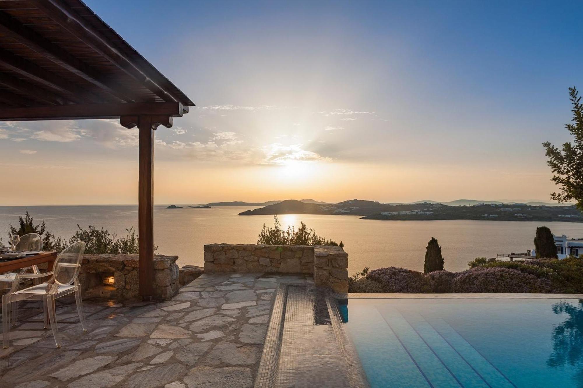 Excellent Mykonos Psarrou Beta 5 Bedrooms Stunning Sea Views Psarrou Villa Mykonos Town