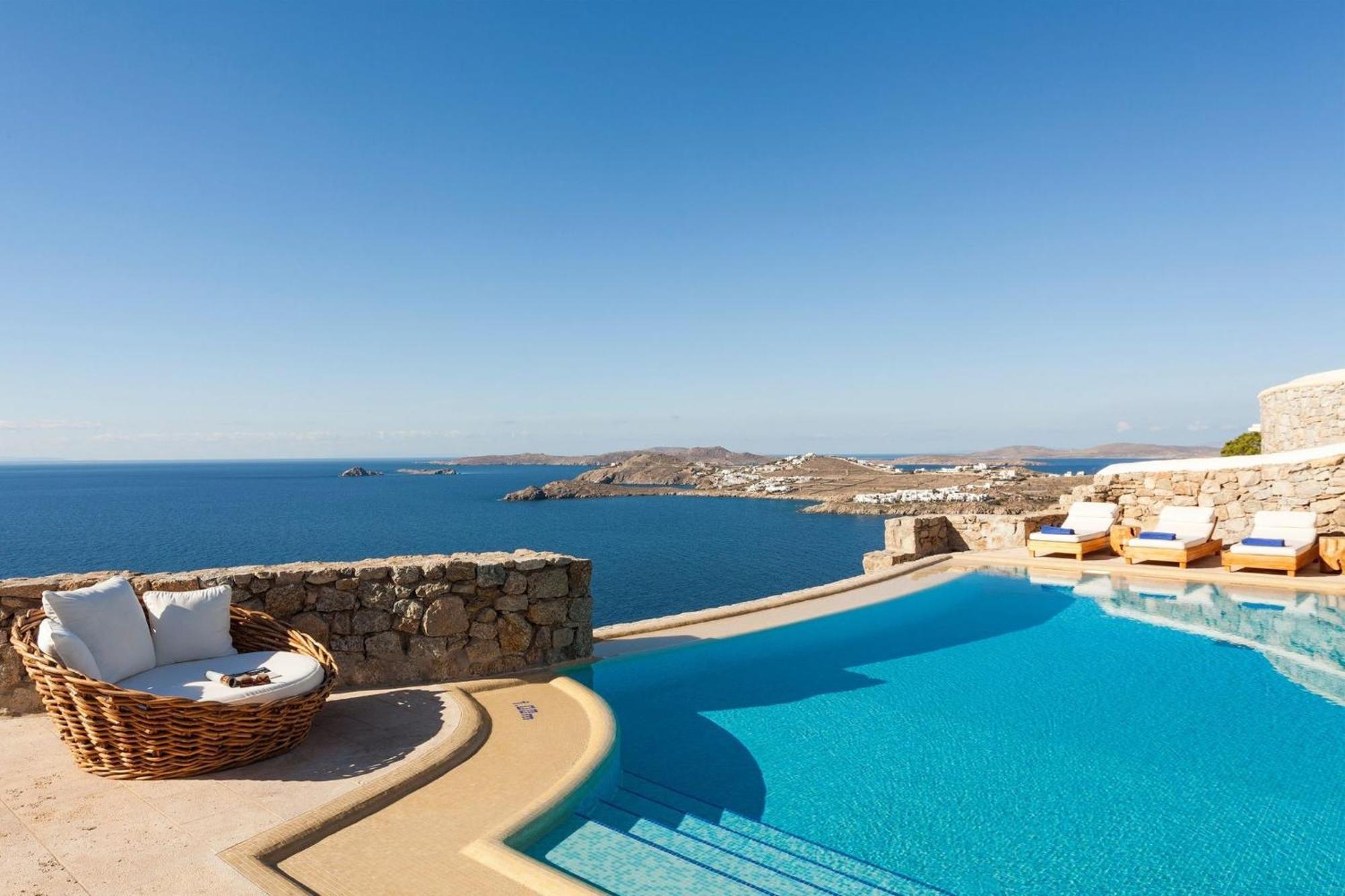 Excellent Mykonos Psarrou Gamma 3 Bedrooms Stunning Sea Views Psarrou Villa Mykonos Town