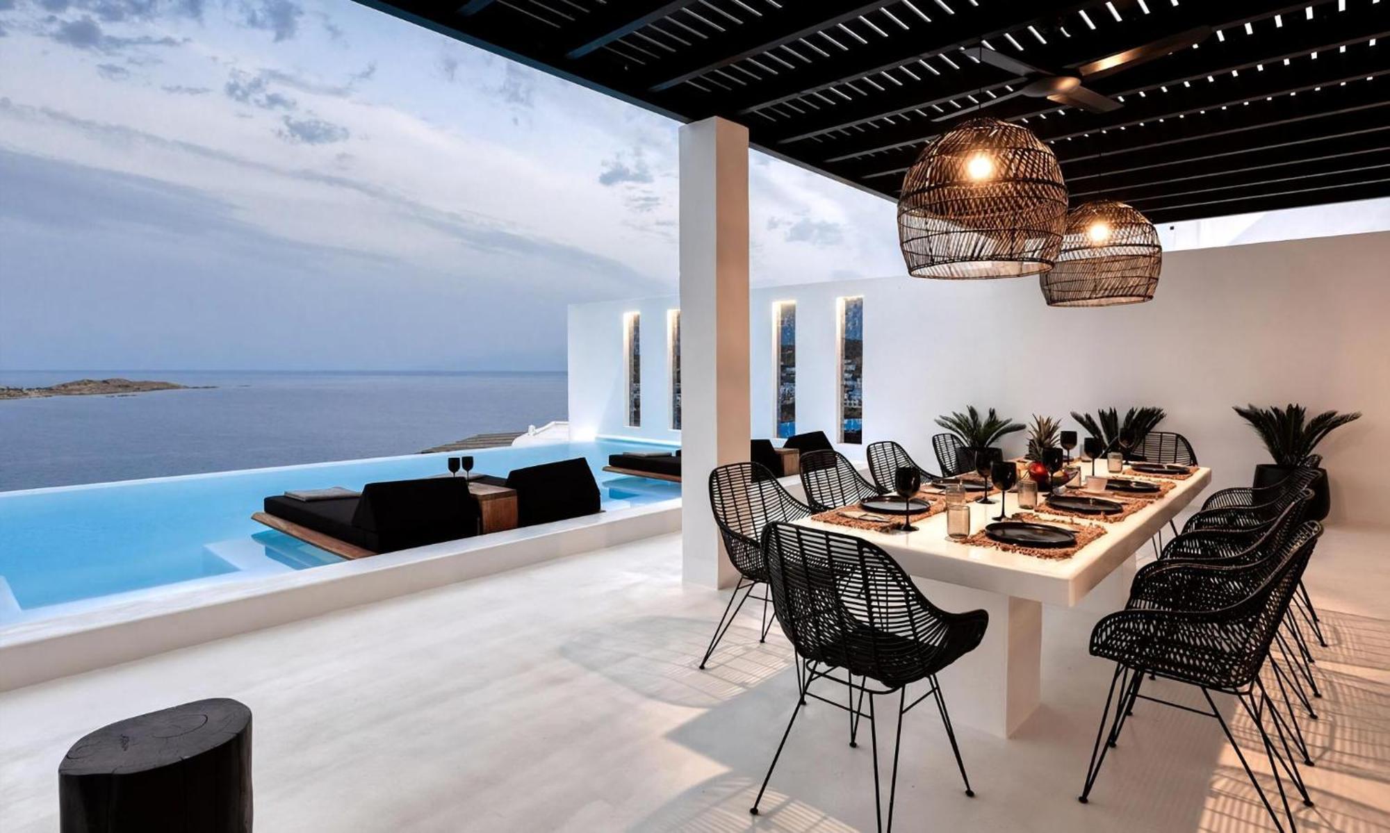 Dazzling Mykonos Lvellie 6 Bedrooms Unique Aegean Sea Views Private Infinity Pool Two Private Jacuzzis Psarou