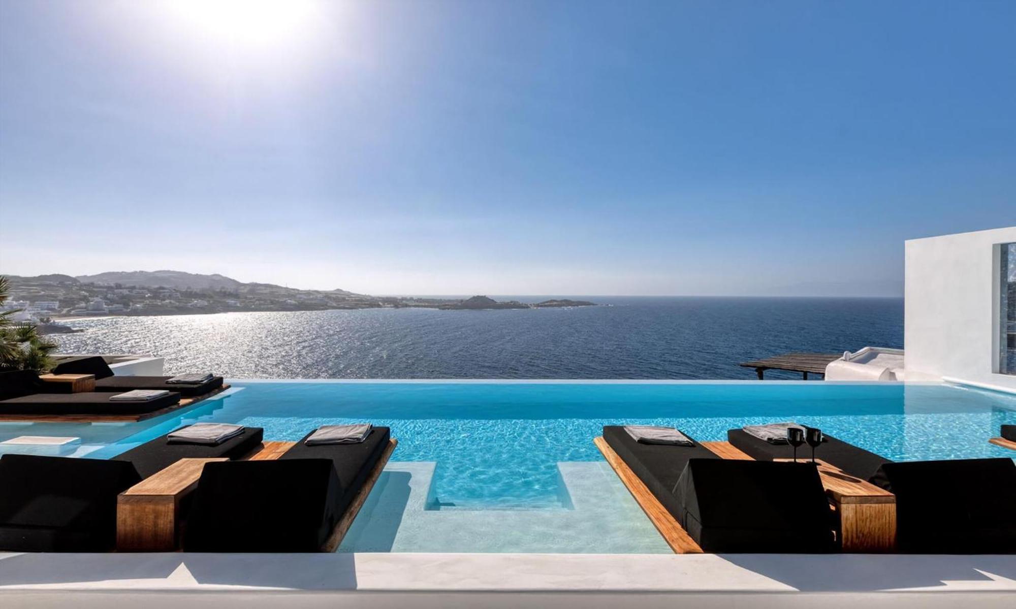 Villa Dazzling Mykonos Lvellie 6 Bedrooms Unique Aegean Sea Views Private Infinity Pool Two Private Jacuzzis Psarou Psarou (Mykonos)