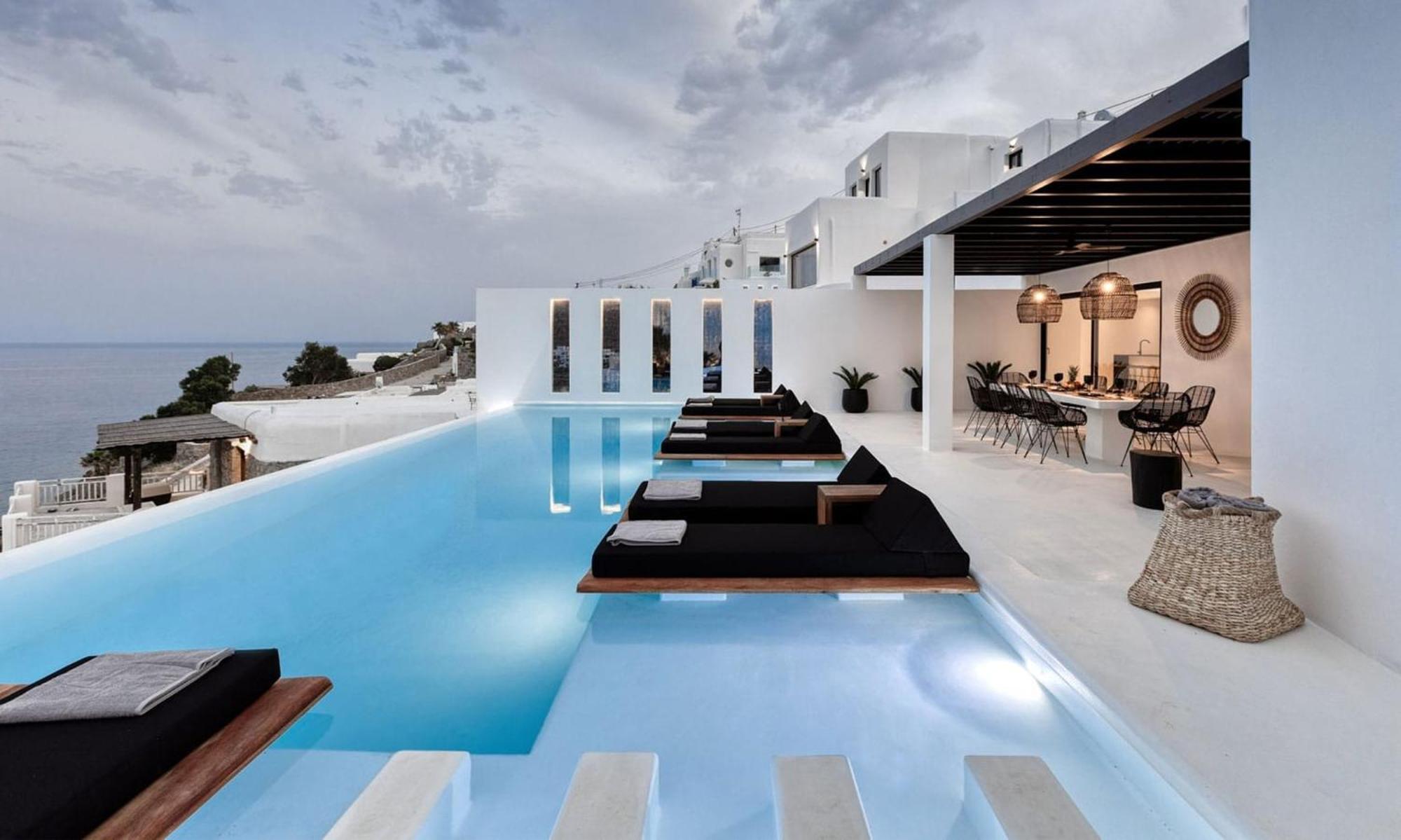 Villa Dazzling Mykonos Lvellie 6 Bedrooms Unique Aegean Sea Views Private Infinity Pool Two Private Jacuzzis Psarou Psarou (Mykonos)