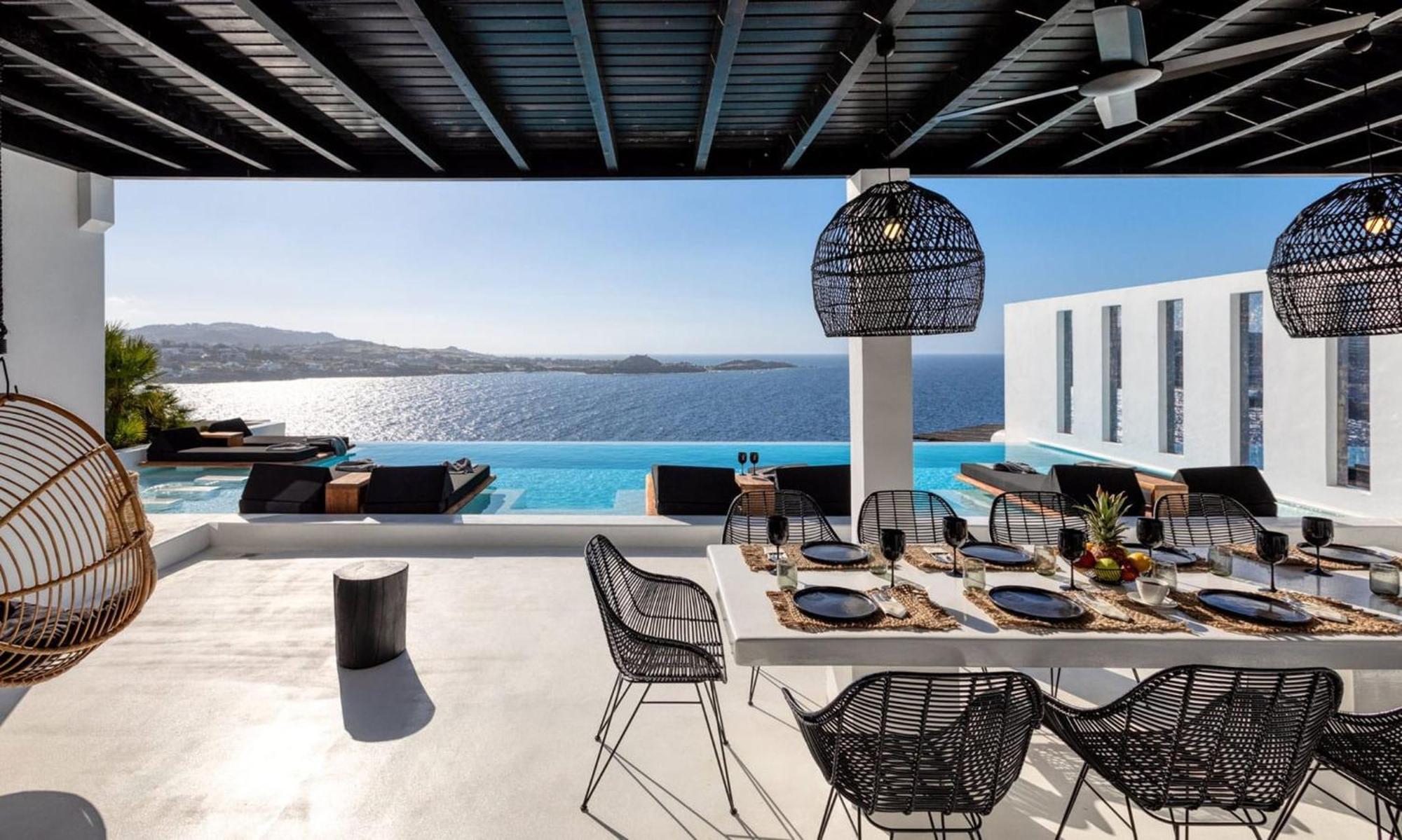 Dazzling Mykonos Lvellie 6 Bedrooms Unique Aegean Sea Views Private Infinity Pool Two Private Jacuzzis Psarou * Psarou (Mykonos)